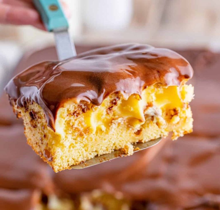 Boston Cream Poke Cake