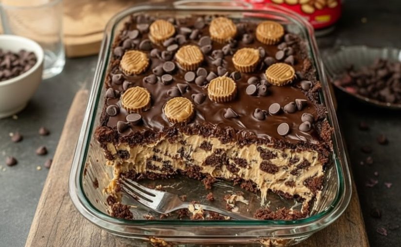 Peanut Butter Cup Earthquake Cake
