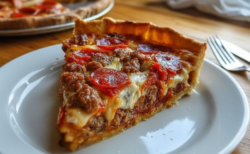Deep dish pizza pie